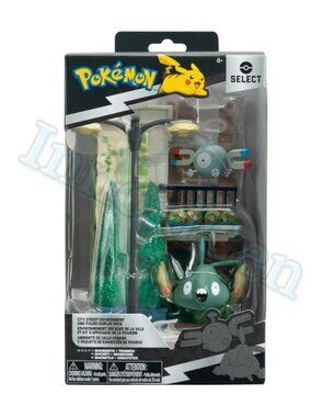Pokémon Select City Street Environment Figure Display Pack Magnemite Trubbish